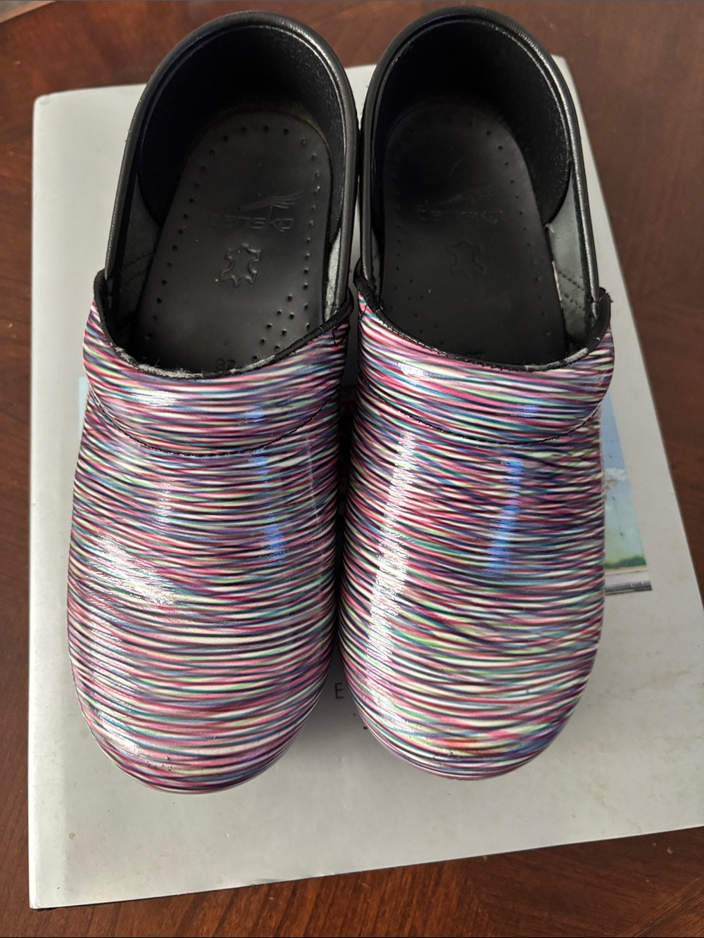 Dansko Women’s Multicolor Striped Slip-On Clogs